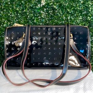 ARCADIA Women’s Black Patten Leather Handbag